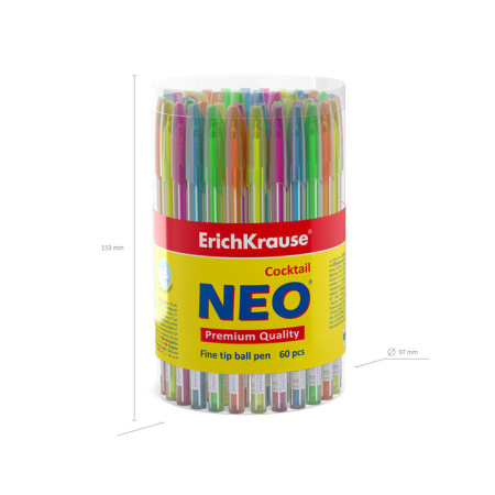 Ручка шар. ЕК COCKTAIL 0,6мм синяя, цв.корпус в полоску