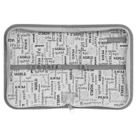 Пенал 1 отд. (190*130*27) молния, ткань "Розовый-серый"