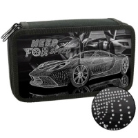 Пенал 2 отд. (190*110*40) молния, ткань, фольга "Жажда скорости"