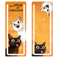 Тетрадь д/записи иностр. слов А6  32л, скоба "Два кота" глянц.лам., закладка