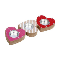 Подсвечник 24*8см Сердце, МДФ, металл, 3 цвета