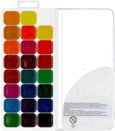 Акварельные краски 24цв. Классика, медовые, п\упак, б\к