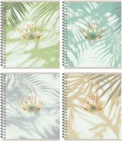 Тетрадь А5  96л кл. гребень Полином "Арт-деко тени" софт-тач, 4 дизайна, БЕЗ ПОЛЕЙ