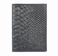 Визитница кожа на  18 визиток, черная, тиснение "Питон"