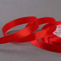 Лента упаковочная атласная 1,2см,22 м красная