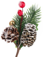 Декоративная веточка 14см Новогоднее настроение