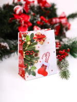 Пакет подар. бум. новогодн. 22*31*10см 157г/м "Подарки под ёлочку"