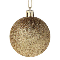 Набор елочных шаров 6 см, 12 шт., золото/бирюза, пластик