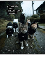 Тетрадь А5 48л кл. Проф-Пресс "Коты-мемы" 5 диз.в спайке