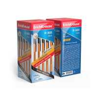 Ручка шар. ЕК R-301 0.7мм ORANGE Stick чёрная, пласт.корп.