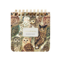 "POCKET JOURNAL" 90 х 90 мм, 60 Л,  НА ГРЕБНЕ  "ВОЛШЕБНЫЕ СОВЫ"