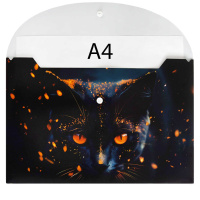 Конверт на кнопке  с рисунком А4 (335*230мм) Кот-маг