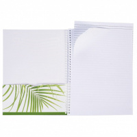 Тетрадь А4  96л без лин. гребень Hatber "Nature" карман,шаблон в кл.и лин.,перф.на отрыв,белизна 98%