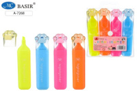 Набор текстовыделителей Basir "Лапки" 4 цв., флуоресцентные цвета