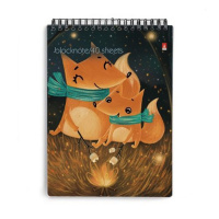 Блокнот А6  40л гребень "Волшебные лисы" клетка