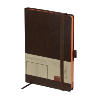 Ежедневник недат. А5 136л., тв.пер., иск.кожа "Monaco. Коричневый" лин., резинка, ляссе