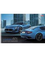 Альбом А4 40л  гребень "Престижные авто"  пл. 100 г/м