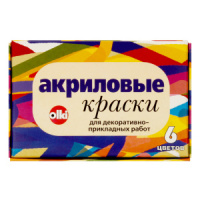 Набор акрил. красок   6 цв. 132мл "Для декоративно-прикладных работ"