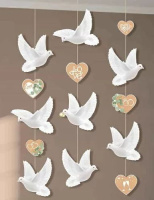Гирлянда "Свадебные голуби" вертикальная 2м