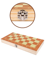 Шахматы деревянные, поле 34*17см, фигуры пластиковые