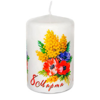 Свеча пеньковая 60*90мм "Весенний букетик"