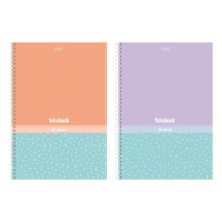 Тетрадь А4  80л кл. гребень Hatber "Скобочки" перф.на отрыв, цв.срез, софт-тач, 2диз.