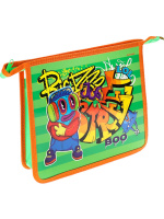 Папка д/тетрад. А5 (250*194*19) 1отд. молния сверху, лам.картон+пластик "Граффити и монстрик"