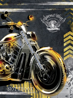 Блокнот А7  40л гребень "Микс 5" клетка, твин УФ-лак, фольга