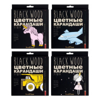 Карандаши цвет. 24цв  BlackWoodColor  пластиковые