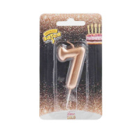 Свеча-цифра Розовое золото "7", 4,5см.