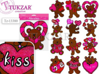 Наклейки для декора  "Мишки" 20*20см, витражные, 12 дизайнов ассорти