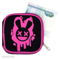 Кошелек (95*95*25) молния, х/б ткань "Гоу крейзи крол"