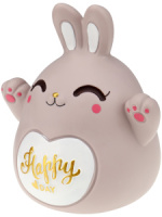 Копилка 14*16см "Счастливый зайчик" серый