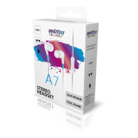 Гарнитура внутриканальная Smartbuy A7, белая, микрофон, пульт управления