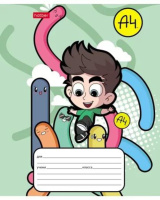 Тетрадь А5 12л  кл. крупн. Hatber "Влад А4" 5 диз.в блоке, белизна 100%