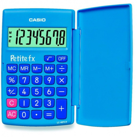 Калькулятор   8 разр. CASIO LC-401LV-BU карманный, голубой