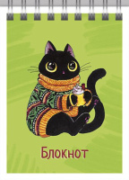 Блокнот А7  40л гребень "Коты" кл., выб.твин -лак