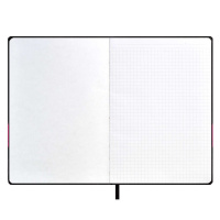 Записная книжка А5  96л., кож.зам., интегр.пер. "Черный с красным"