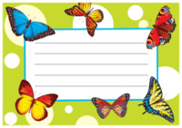 Наклейки на тетрадь "Бабочки" 11*8 см