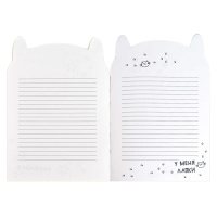 Блокнот 120*170мм  32л скоба "Зайка-кофеман" лин., фигурн.вырубка, мат.лам.