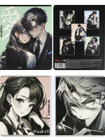 Тетрадь А5 48л кл. Проф-Пресс "Пары в стиле аниме" лен, белизна 100%