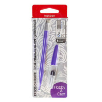 Нож -скальпель Hatber 24 мм фиолетовый, противоскользящая ручка, 8зап.лезвий