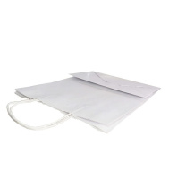 Пакет подар. бумажн. 37*32*20 см, 100 гр/м2  Белый, крученые ручки