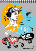 Скетчбук А5  20л., гребень, 210гр/м2 "Скейт-стиль" тв.обл., 50% хлопок*