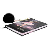 Дневник для девочек А6+  96л., кожзам. тв.обл. "Балерина" ляссе, брелок