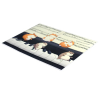 Тетрадь для нот А4 12л., гориз., скоба "Танец хомячков"