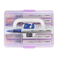 Набор маркеров акриловых  24цв. кистевидн. "Sketch and Art" 1-6мм, увеличенный объем