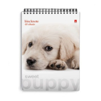 Блокнот А7  40л гребень "Чудо-щеночки" клетка