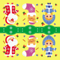 Набор для вырезания и оформления "Новогодние украшения": 33 флажка