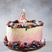 Свеча-цифра "4" Шары 7,6см.